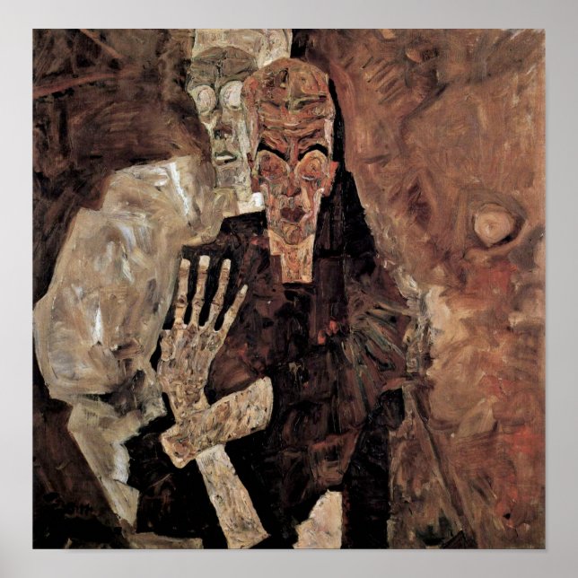 Póster Egon Schiele - Selbstseher ou morte e homem (Frente)