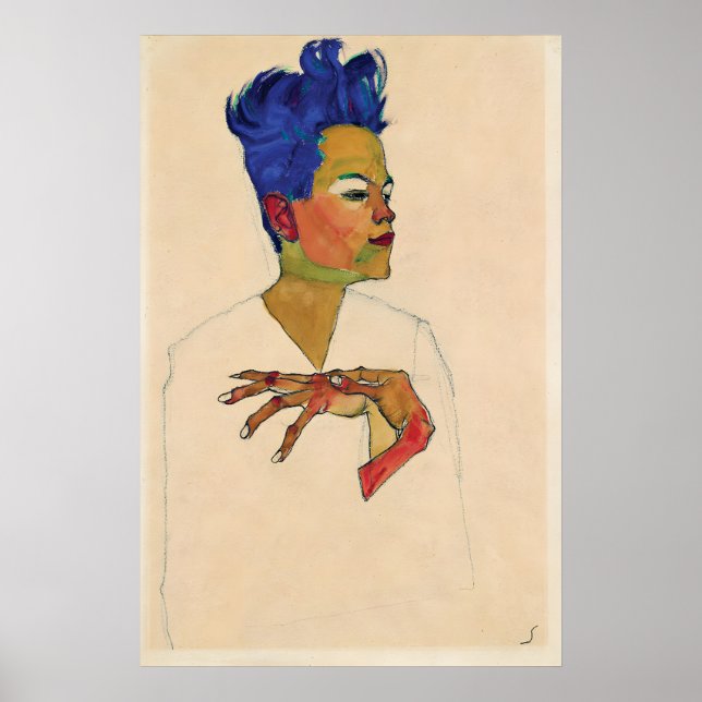 Poster Egon Schiele Self Portrait Print Expressionism (Frente)
