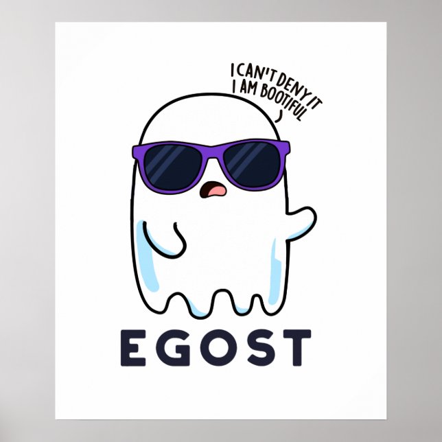 Poster Egost Dia de as Bruxas engraçado Ego Ghost Pun (Frente)