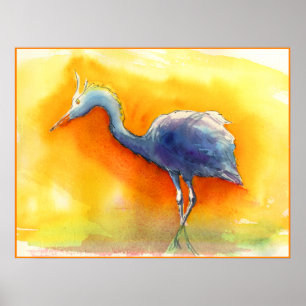 Póster Egret do por do sol