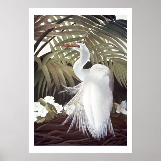 Póster Egret e Palms (Frente)