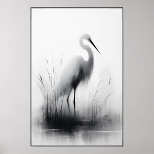 Poster Egret Graceful Em Mânsh