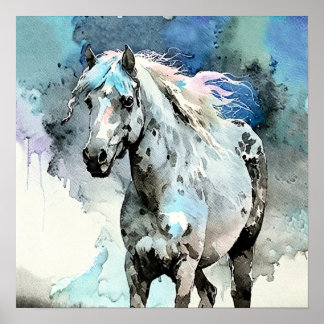 Poster Égua Appaloosa Travessa Aquarela