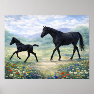Poster Égua e potra do Tennessee Walking Horse