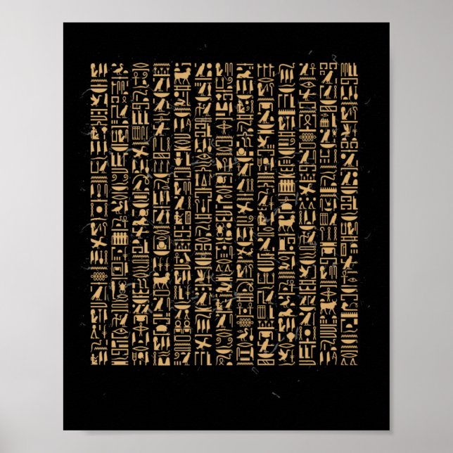 Poster Egyptian Hieroglyphics Egypt Pyramid (Frente)