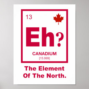 Póster Eh? Elemento canadense de Canadá