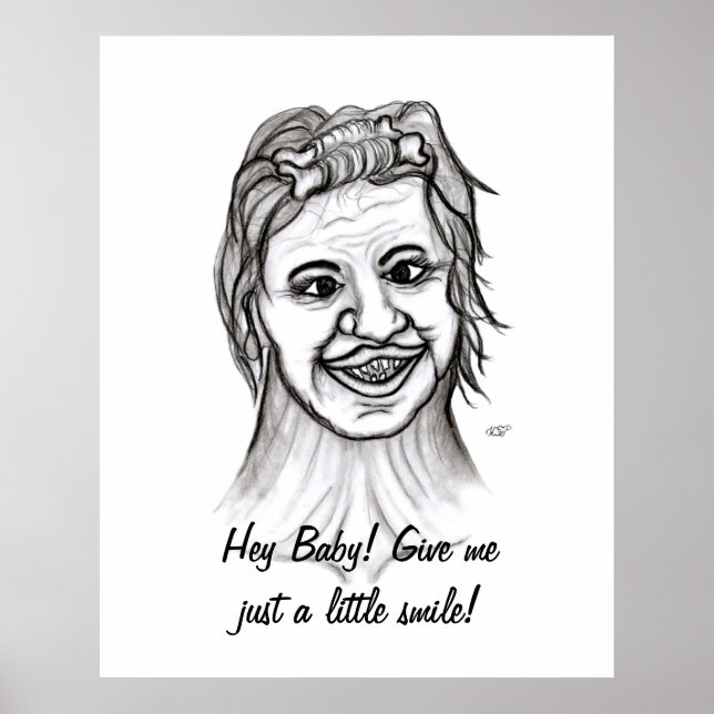 Póster Ei, bebê! Me dê apenas um pequeno sorriso! (Frente)