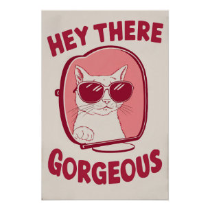 Póster Ei, Belo Gato Divertido Com Sunglass Poste