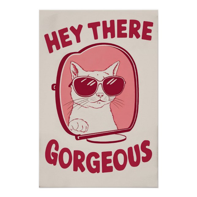 Póster Ei, Belo Gato Divertido Com Sunglass Poste (Frente)
