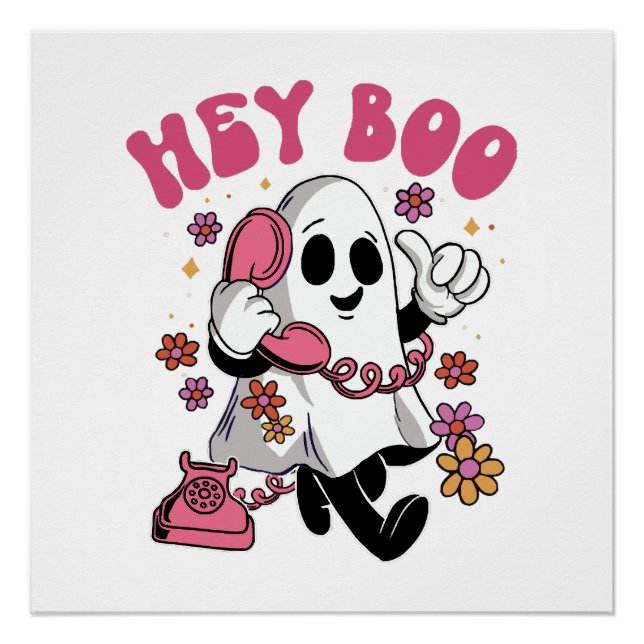 Póster Ei Boo - Fantasma Groovy de Halloween (Frente)