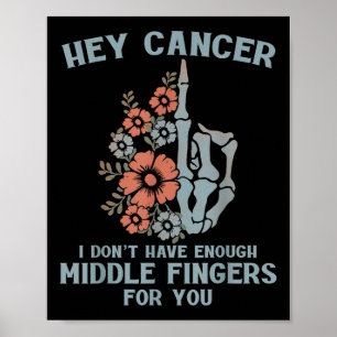Poster Ei Câncer Não Tenho Dedos do Meio Suficientes Para