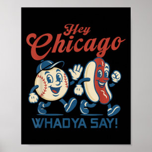 Poster Ei Chicago Whadya Diga Gráfico de Beisebol de Cach