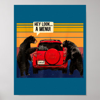Poster Ei Olha Um Caminhão Camper De Menu, Divertido Vint