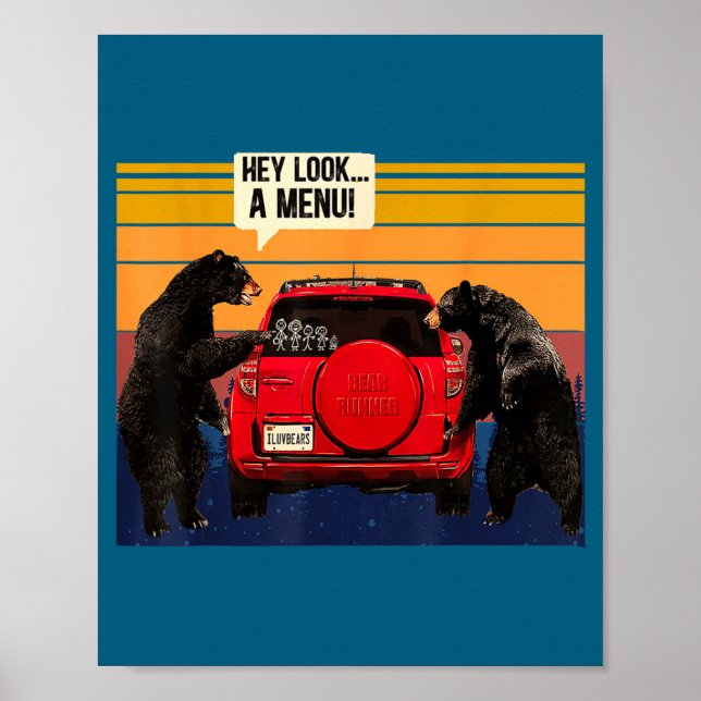 Poster Ei Olha Um Caminhão Camper De Menu, Divertido Vint (Frente)