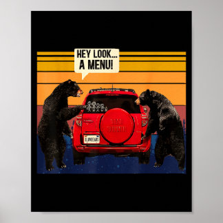 Poster Ei Olha Um Caminhão Camper De Menu, Divertido Vint