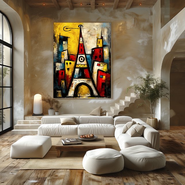 Poster Eiffel Tower — Contemporary Abstract Expressionism (Criador carregado)