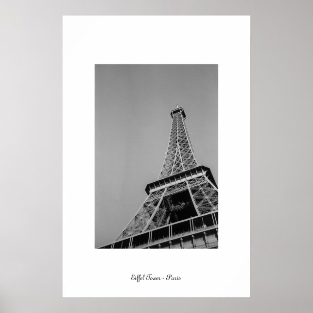 Póster Eiffel Tower Greyscale (Frente)
