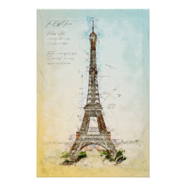 Póster Eiffel Tower Paris