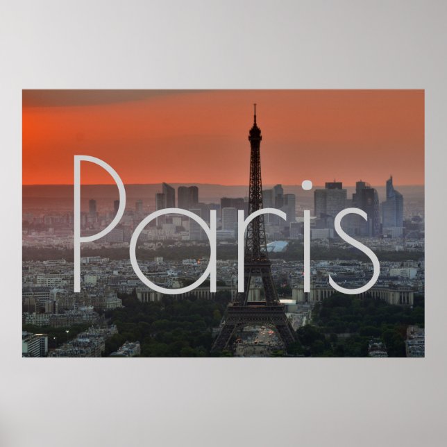 Poster Eiffel Tower Paris Europe Viagem (Frente)