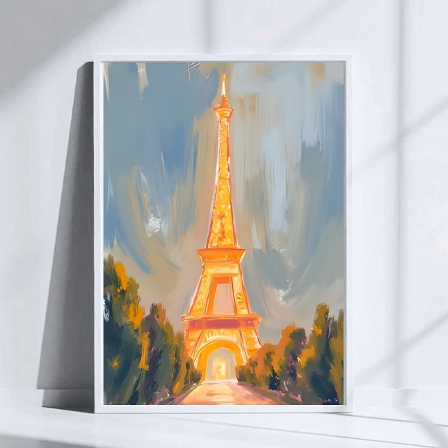 Poster Eiffel Tower Paris França Watercolor (Criador carregado)