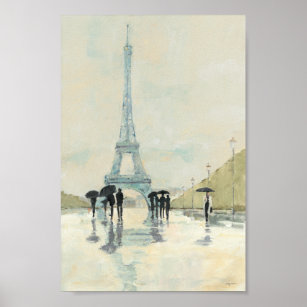 Póster Eiffel Tower   Paris In The Rain