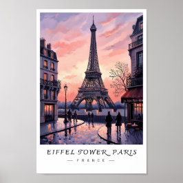 Poster Eiffel Tower Paris Wall Art, Romantic France