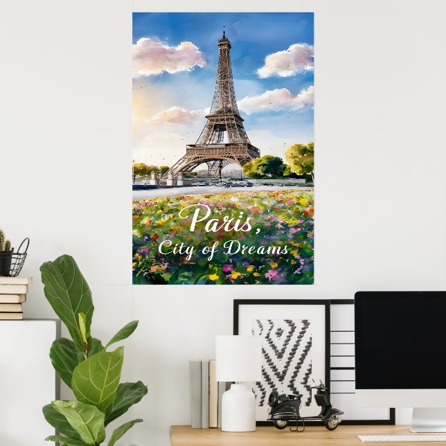 Poster Eiffel Tower Sunrise em Paris (Escritório em casa)