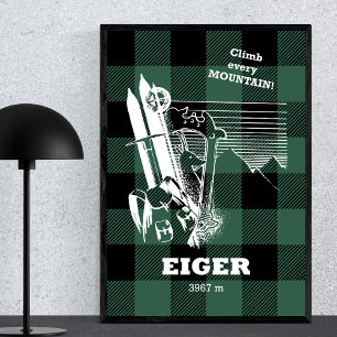 Poster Eiger 3967 m Alpes suíços Moutaineering