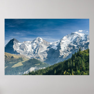 Poster Eiger, Mönch e Jungfrau, Suiça - Alpes suíços