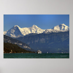 Póster Eiger, Mönch & Jungfrau, Thunersee, suiça