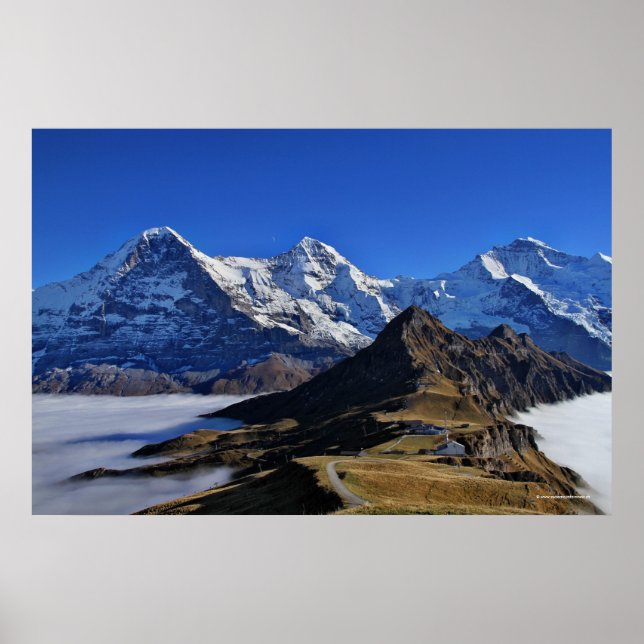 Póster Eiger, Mönch und Jungfrau, Suiça, Schweiz (Frente)