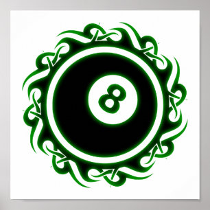 Póster eightball tribal