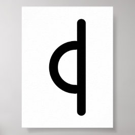 Poster EIHWAZ runa nórdica (Teixo, Resistência, Transform
