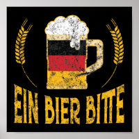 Ein Bier Bitte German Flag One Beer Por Favor