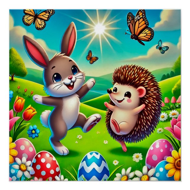Póster Ein glücklicher Hase und Igel (Frente)