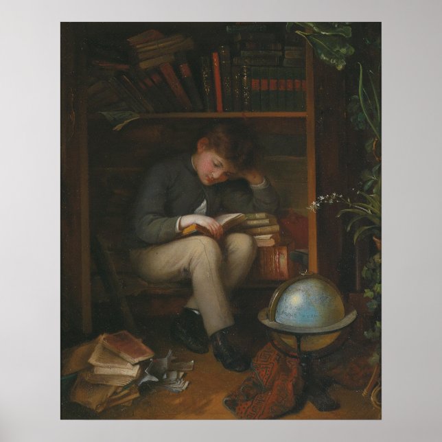 Poster Ein kleiner Bücherwurm (Frente)