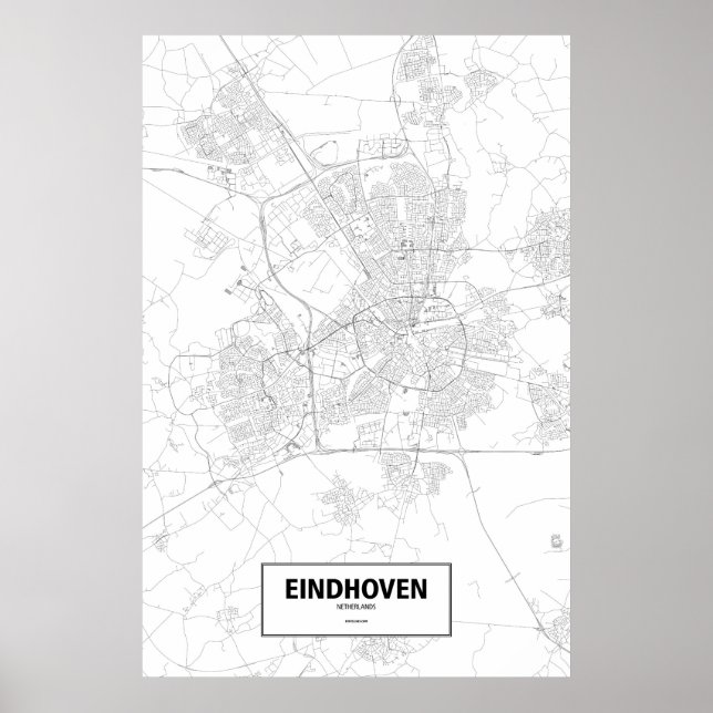 Poster Eindhoven, Holanda (preto no branco) (Frente)