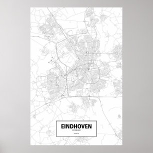 Poster Eindhoven, Países Baixos (preto no branco)