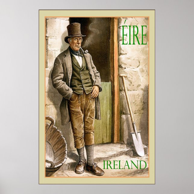 Poster Éire ~ Ireland ~ Viagens vintage (Frente)