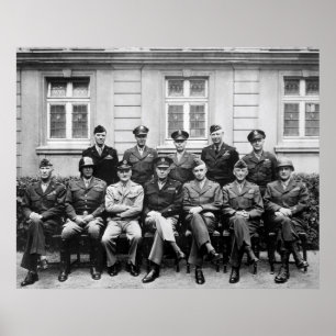 Poster Eisenhower, Patton, Bradley, e outros