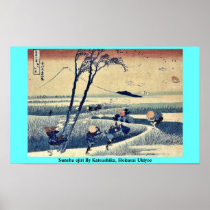 Póster Ejiri de Sunshu por Katsushika, Hokusai Ukiyoe.