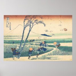Poster Ejiri em Suruga Hokusai Ukiyo-e Arte Japonesa