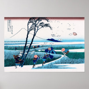 Póster Ejiri na província de Suruga, Hokusai, artes plá