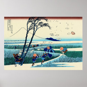 Póster Ejiri na província de Suruga, por Katsushika