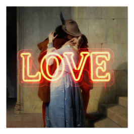Póster El Bacio Remix – Arte de Parede Neon “LOVE” & Prod