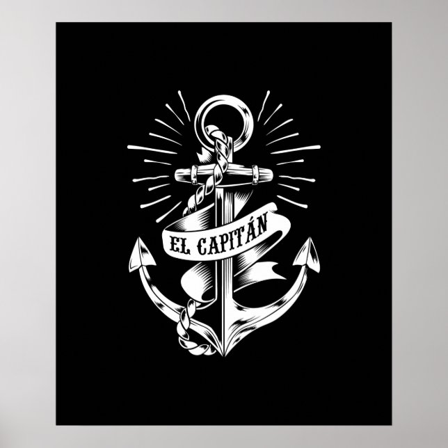 Poster El Capitan Anchor Engraçado Capitão Skipper (Frente)