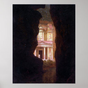 Poster EL Khasne, PETRA pela igreja de Frederic Edwin