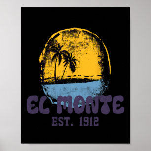 Poster El Monte California Retro Surfista Praia Vintage P