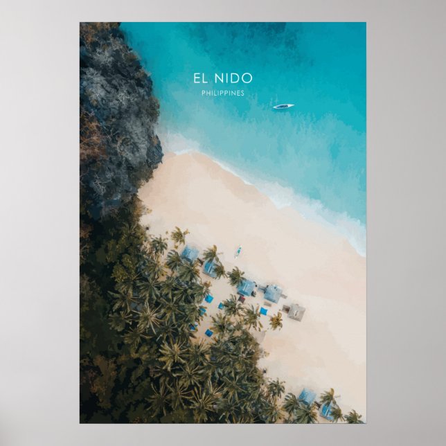 Poster El Nido, a ilustração do Viagem das Filipinas (Frente)