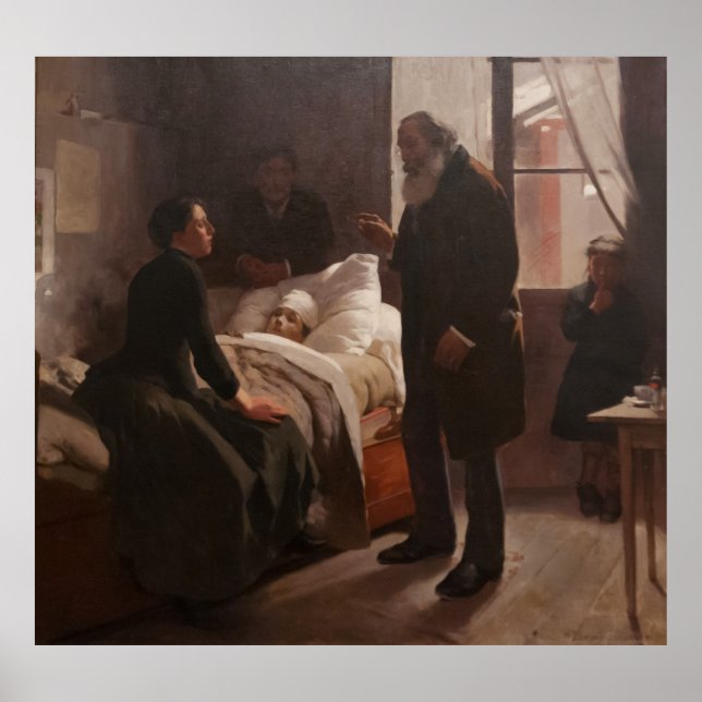 Póster El Niño Enfermo por Arturo Michelena 1886 (Frente)